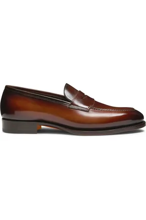 santoni Sko, Herre, Brun, 41 1/2 EU, Læder, Læder Loafers Fremstillet i Italien