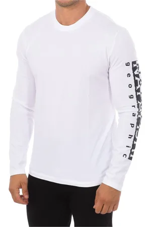 Napapijri Top, Herre, Hvid, S, Bomuld, Herre langærmet T-shirt