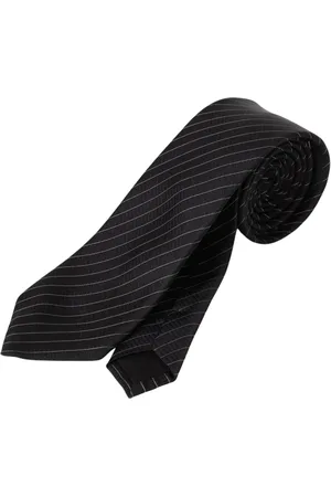 Saint Laurent Tilbehør, Herre, Sort, L, Klassisk Pinstripe Slips Mænd Sort