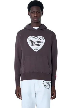 HUMAN MADE Sweathshirts & Hoodies, Herre, Brun, M, Bomuld, Hættetrøje med logo-motiv