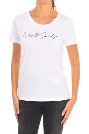 North Sails Top, Dame, Hvid, L, Bomuld, T-shirt med korte ærmer og ribhalsudskæring