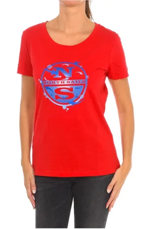 North Sails Top, Dame, Rød, S, Bomuld, Kortærmet T-shirt med Ribhals