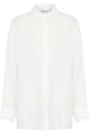 Karen by Simonsen Bluser & Skjorter, Dame, Hvid, L, Oversized Skjortebluse Bright