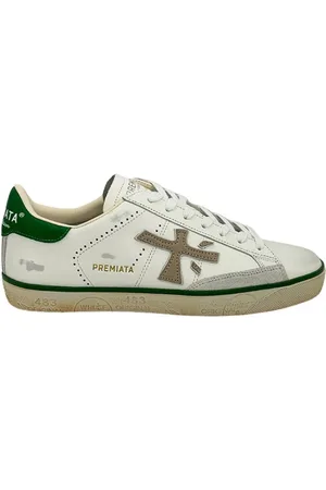 Premiata Sko, Dame, Hvid, 41 EU, Uld, Steven Hvid Sneaker Vintage Stil