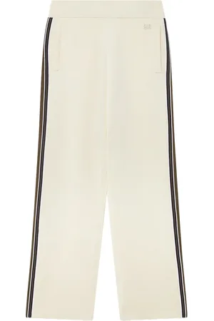 WALES BONNER Bukser, Herre, Hvid, L, Polyester, Stribede Track Pants Elfenben