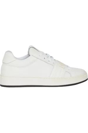 GCDS Sko, Dame, Hvid, 35 EU, Læder, Band Logo Læder Sneakers Velcrolukning