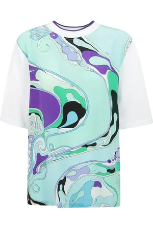Emilio Pucci Top, Dame, Flerfarvet, M, Jersey Print T-shirt
