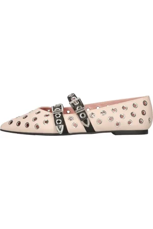 Pretty Ballerinas Sko, Dame, Lyserød, 38 1/2 EU, Læder, Studded Leather Ballet Flats
