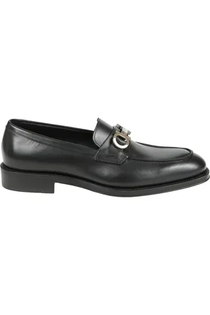 Salvatore Ferragamo Sko, Herre, Sort, 41 EU, Læder, Ornamented Gancini Loafers Lædersål