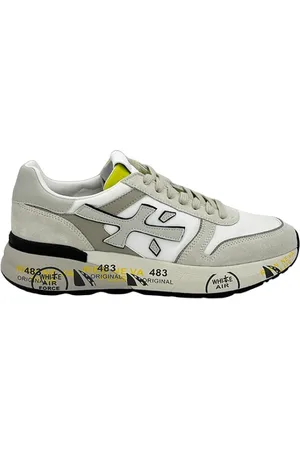 Premiata Sko, Herre, Hvid, 43 EU, Læder, Hvide Mick Sneakers med Grå Ruskind