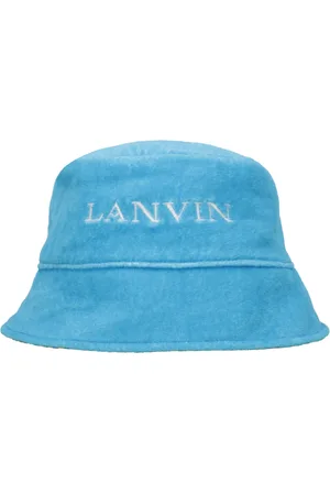 Lanvin Tilbehør, Dame, Blå, ONE SIZE, Uld, Multifarvet Uld Silke Logo Hat