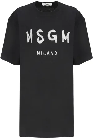 Msgm Kjole, Dame, Sort, M, Elegant Sort Midi Kjole med Ruffle