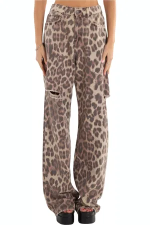 ANIYE BY Bukser, Dame, Flerfarvet, W28, Leopard Print Bukser Frida Stil