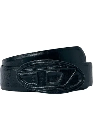 Diesel Tilbehør, unisex, Sort, 90 CM, Bælte med signatur logo spænde