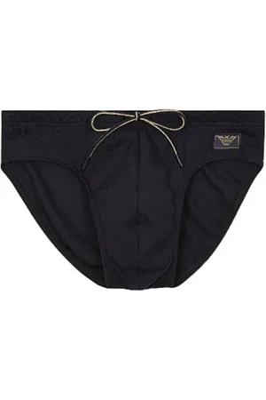 Emporio Armani Badetøj, Herre, Sort, M, Satin, Sort Havetøj Piquet Satin