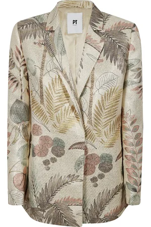 PT Torino Jakke, Dame, Flerfarvet, XS, Polyester, Blomstret Beige Jakke