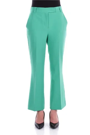Liu Jo Bukser, Dame, Grøn, M, Polyester, Front Logo Bukser Regular Fit