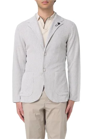 LARDINI Jakke, Herre, Blå, S, Stribet Design Herrejakke