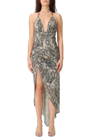 Roberto Cavalli Kjole, Dame, Brun, S, Elegant Leopard Print Midi Dress