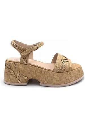 Jeannot Sko, Dame, Gul, 38 EU, Læder, Stof Kile Sandal