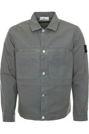 Stone Island Jakke, Herre, Grå, M, Bomuld, Kent Collar Overshirt