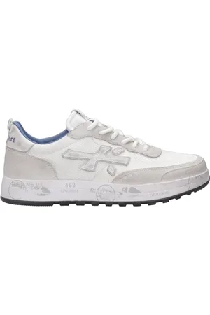 Premiata Sko, Herre, Hvid, 44 EU, Uld, Hvide Mesh og Ruskind Sneakers
