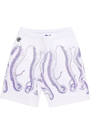 Octopus Shorts, Herre, Flerfarvet, L, Bomuld, Lilla Hvid Jogger Shorts Letvægtsstof