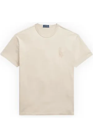 Ralph Lauren Top, Herre, Grå, M, Bomuld, Custom Slim-Fit Bomulds T-shirt