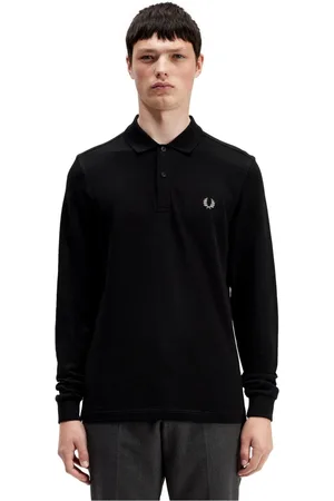 Fred Perry Top, Herre, Sort, L, Bomuld, Herre Polo Skjorte Langærmet