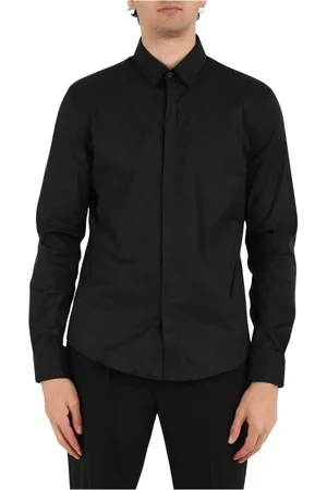 Patrizia Pepe Skjorte, Herre, Sort, L, Bomuld, Stretch poplin skjorte slim fit