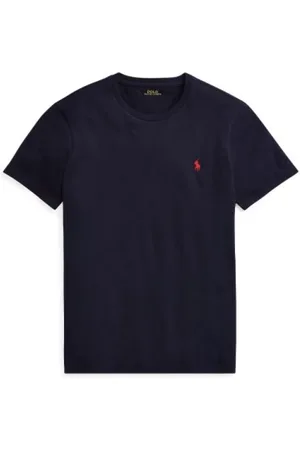 Ralph Lauren Top, Herre, Blå, S, Bomuld, Custom Slim Fit Bomulds T-shirt