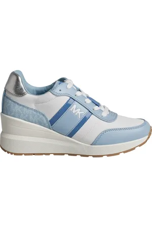 Michael Kors Sko, Dame, Blå, 36 EU, Polyester, Afslappede høje sneakers til kvinder