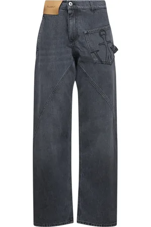 J.W.Anderson Jeans, Dame, Grå, W28, Bomuld, Grå Jeans med Snoede Ben