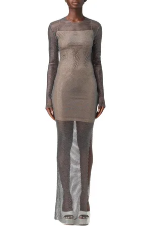 GENNY Kjole, Dame, Sort, XS, Elegant Sort Mesh Maxi Kjole