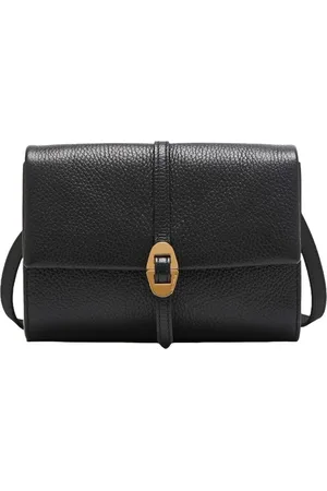 Coccinelle Taske, Dame, Sort, ONE SIZE, Læder, Sort Læder Crossbody Taske Metal Detalje