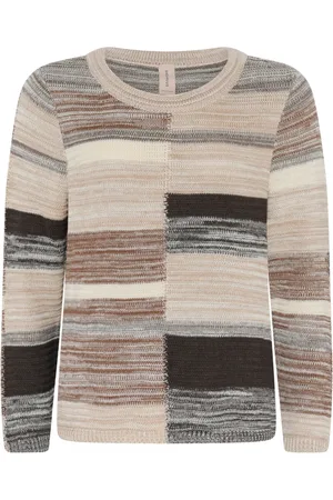 Skovhuus Strik, Dame, Flerfarvet, M, Bomuld, Casual Multifarvet Pullover Bluse Creme/Beige