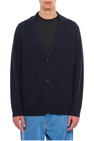 Paul Smith Jakke, Herre, Blå, XL, Uld, Blå Strikket Blazer ToKnapper