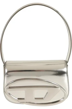 Diesel Taske, Dame, Grå, ONE SIZE, Uld, Metallic Crossbody Taske til Kvinder