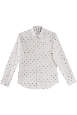 Paul Smith Skjorte, Herre, Hvid, L, Bomuld, Tiger Print Langærmet Skjorte