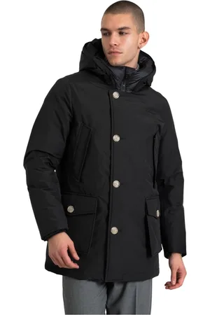 Woolrich Jakke, Herre, Sort, XL, Bomuld, Dunparka med bomuld-polyamid skal