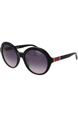 GANT Tilbehør, Dame, Sort, ONE SIZE, Uld, Sorte Dame Solbriller Runde Lilla Gradient