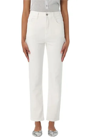 Patrizia Pepe Jeans, Dame, Hvid, W27, Bomuld, Hvide Straight Leg Jeans