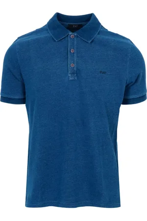 FAY Top, Herre, Blå, 2XL, Bomuld, Bomuld Polo Skjorte med Delavé Vask