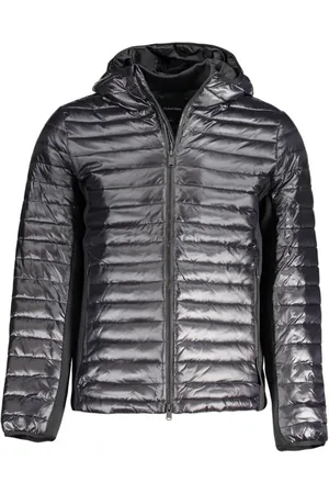 Calvin Klein Jakke, Herre, Sort, 2XL, Nylon, Sort nylonjakke med hætte og lommer
