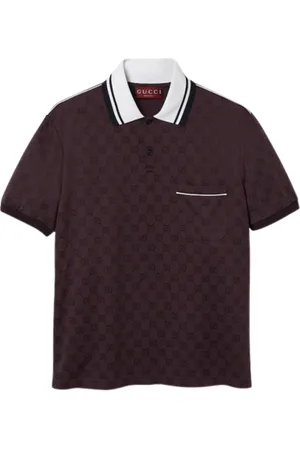 Gucci Top, Herre, Rød, L, Bomuld, Rød Polo Skjorte med Frontknapper