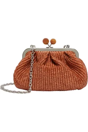 Max Mara Taske, Dame, Brun, ONE SIZE, Uld, Raffia Pasticcino Clutch Taske