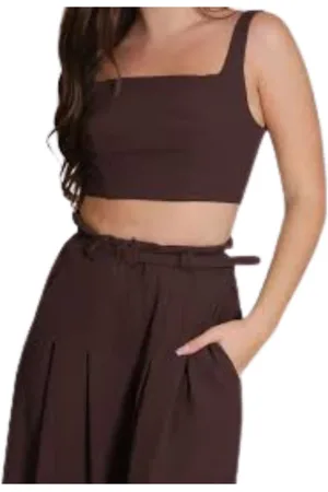Imperial Top, Dame, Brun, XS, Polyester, Brun Firkantet Top