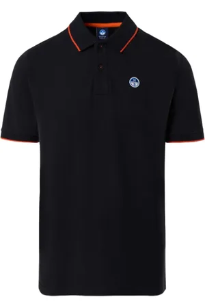North Sails Top, Herre, Sort, XL, Bomuld, bomuld stribet krave polo shirt