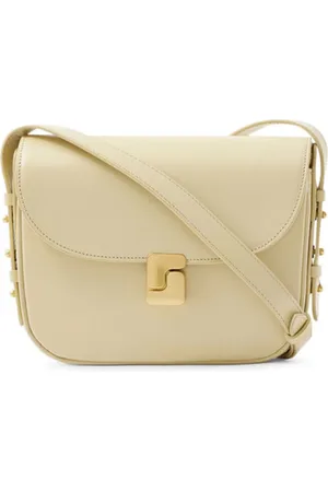 Soeur Taske, Dame, Gul, ONE SIZE, Læder, Gul Læder Mini Taske med Gylden Monogram Lukning