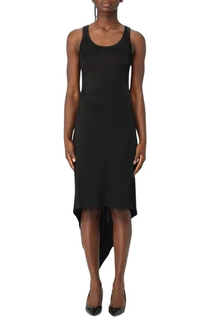 Helmut Lang Kjole, Dame, Sort, L, Elegant Sort Midi Jersey Kjole